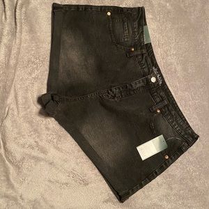 Brand new black jean high rise shorts
